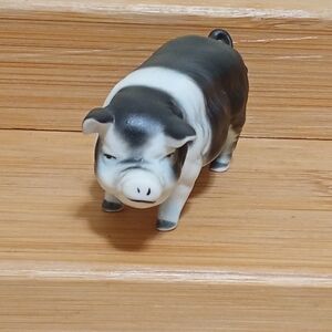 Bone China Black & White Pig Figure